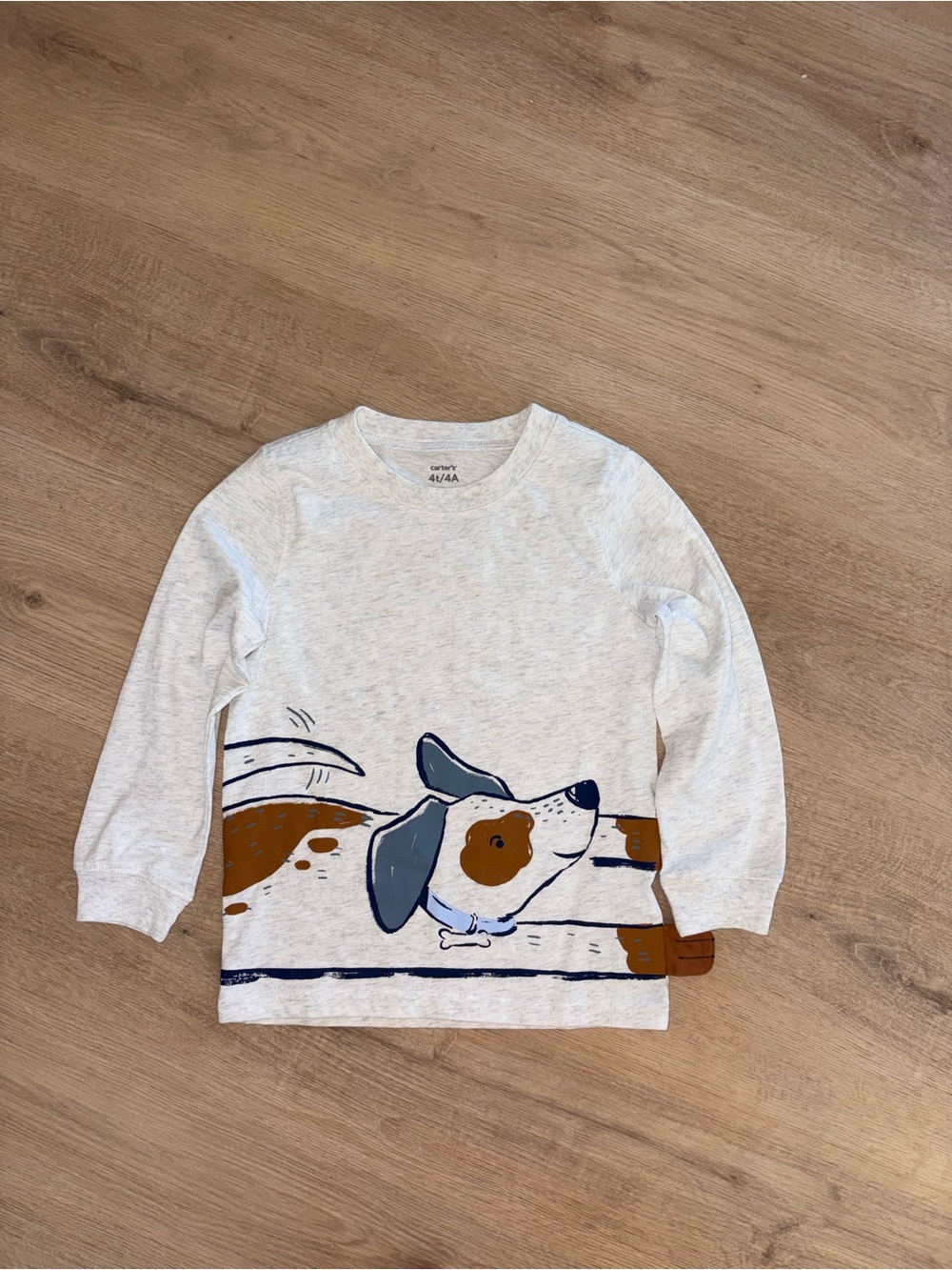 Carter's Light Gray Long-Sleeve Tee with Playful Dog Graphic - Picture 1 of 2